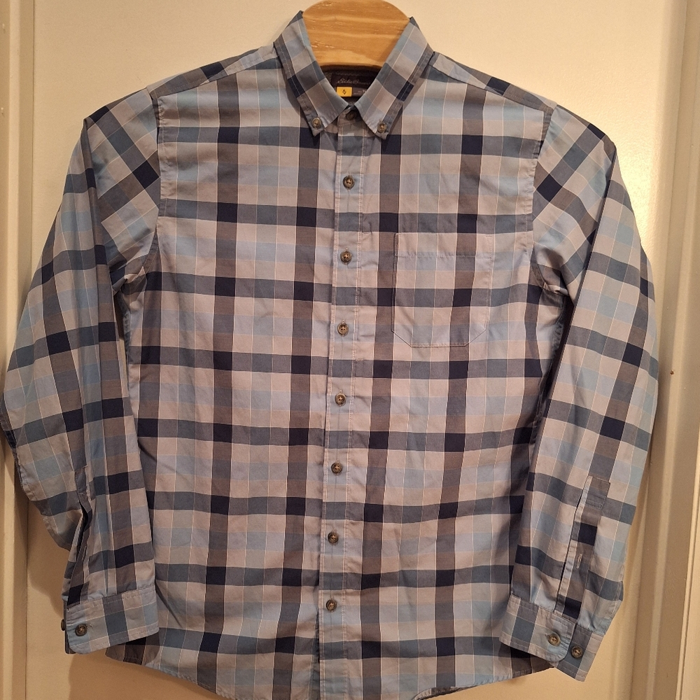 Eddie Bauer Men's Classic Fit Plaid Button‎ Down Shirt Size TM (Tall Medium)